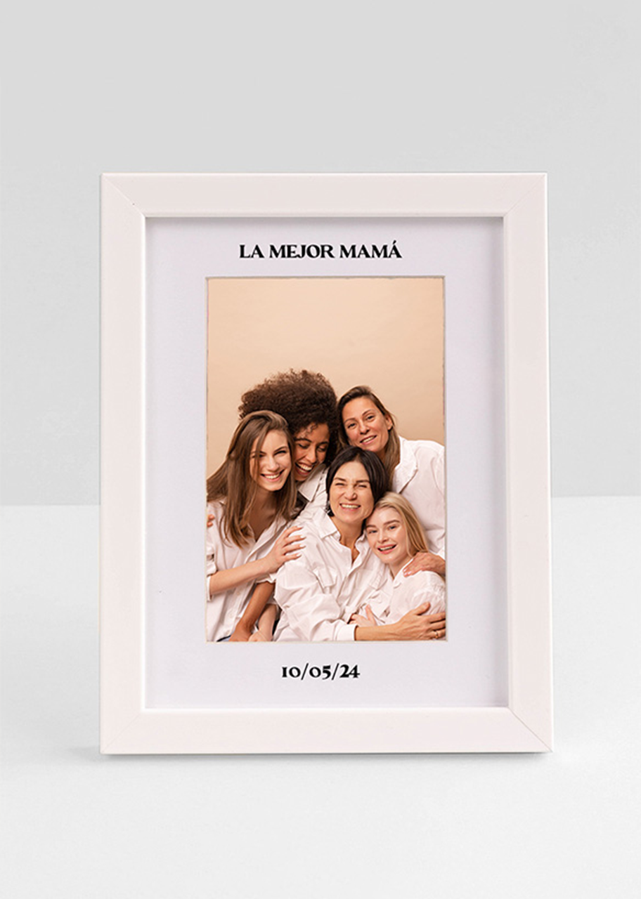 Regalo personalizado: Marco de fotos personalizado con frase 'La Mejor Mamá' y fecha especial